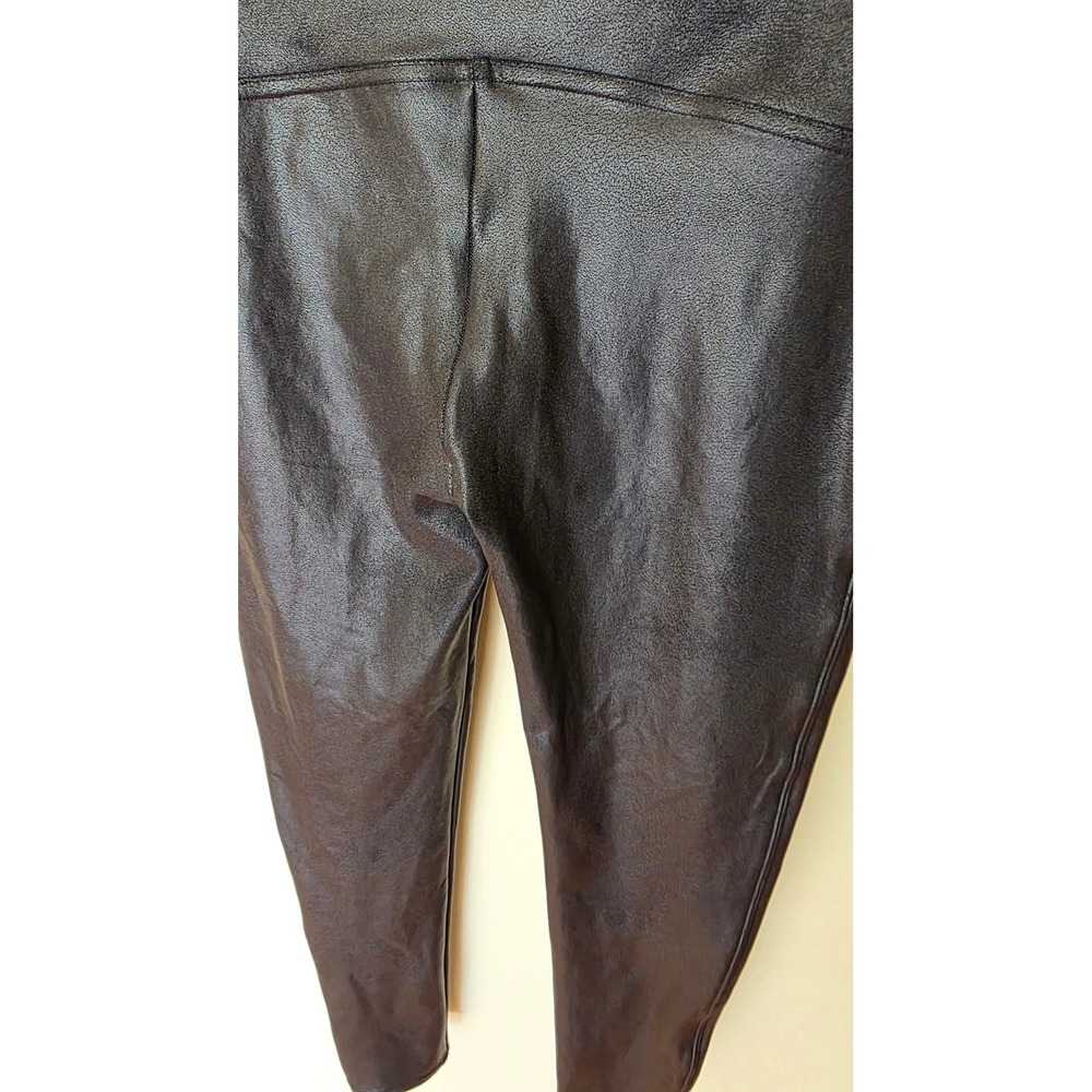 Spanx Faux Leather Leggings Black High Waisted Petite Large L/G - Picture 9 of 9